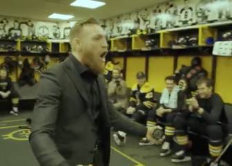 La cara de los jugadores lo dice todo: McGregor y su loca arenga a los Boston Bruins