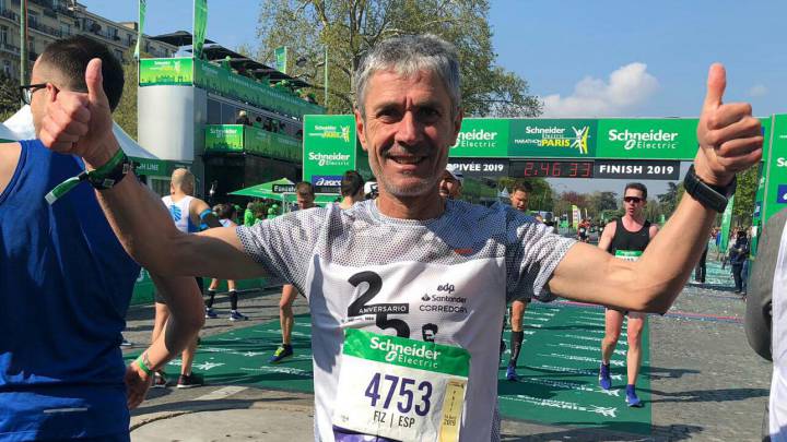 Fiz pulveriza en París el récord de España de maratón M55