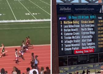 ¡Historia del atletismo! Un joven de instituto firma un tiempo de 9'98'' en los 100 metros planos