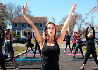 Clases de fitness en las calles de Nueva York