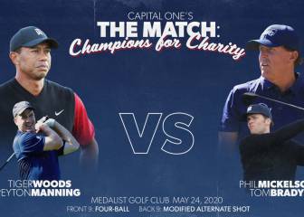 Duelo solidario Tiger-Manning vs Mickelson-Brady el 24 de mayo