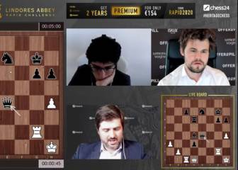 Carlsen evita 'in extremis' la eliminación en su circuito online