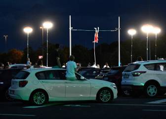 El viento impide a los pertiguistas brillar en el autocine