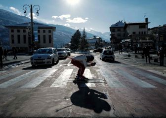 Esquiando en una pista un tanto inusual