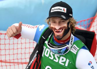 Con mascarilla en la Copa del Mundo de esquí alpino