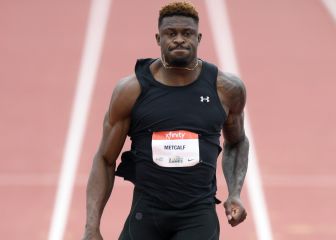 DK Metcalf, receptor de la NFL, 104 kilos... y 10.37 en 100 metros