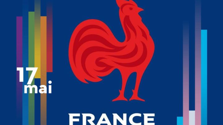 Cartel de France Rugby con motivo del Día Internacional contra la LGTBIfobia.