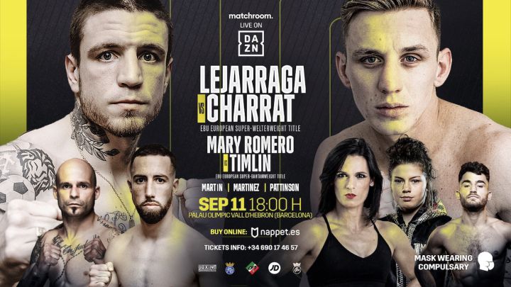 Kerman Lejarraga y Dylan Charrat boxearán el 11 de septiembre en Barcelona.