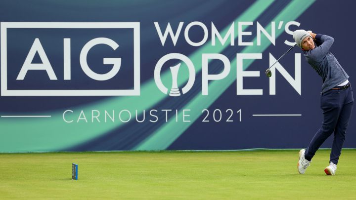 Carlota Ciganda en la segunda ronda del AIG Women's Open en Carnoustie 2021.