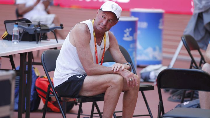 El entrenador de atletismo Alberto Salazar, durante los Mundiales de Atletismo de Pekín 2015.