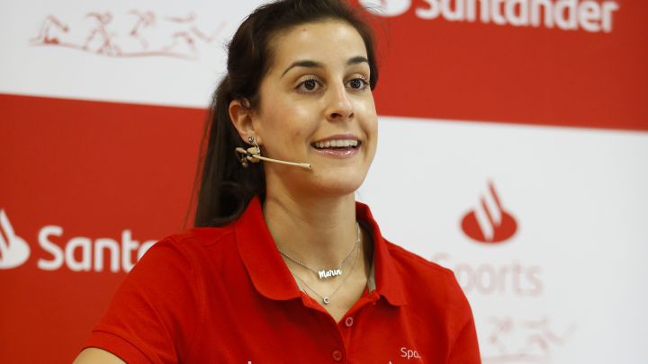 La jugadora españoal de bádminton Carolina Marín, durante un evento de Santander Talks.