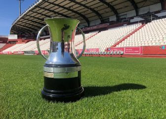 Rugby King's Cup trophy on the lawn of Carlos Belmonte de Albacete.