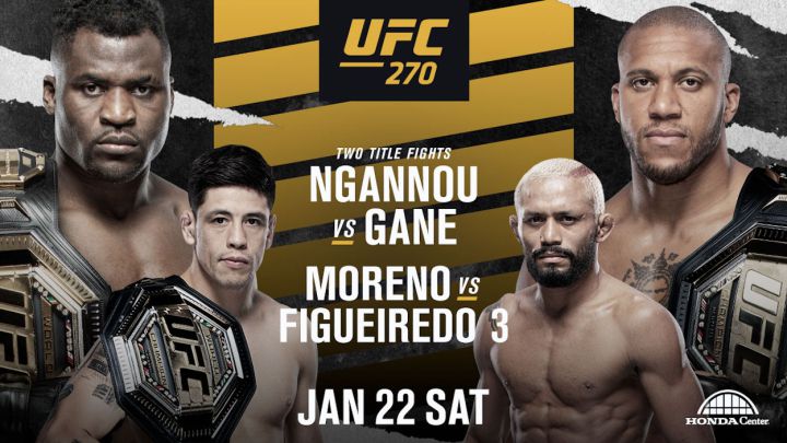 UFC 270: horario, TV, cartelera y dónde ver en directo el Ngannou - Gane y Moreno - Figueiredo 3
