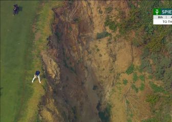 ¡Qué miedo! Spieth se la juega al límite de un precipicio de 20 m.: ojo a lo que hace tras golpear