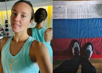 Una nadadora pisotea la bandera de Rusia y el ministro ruso reacciona: 