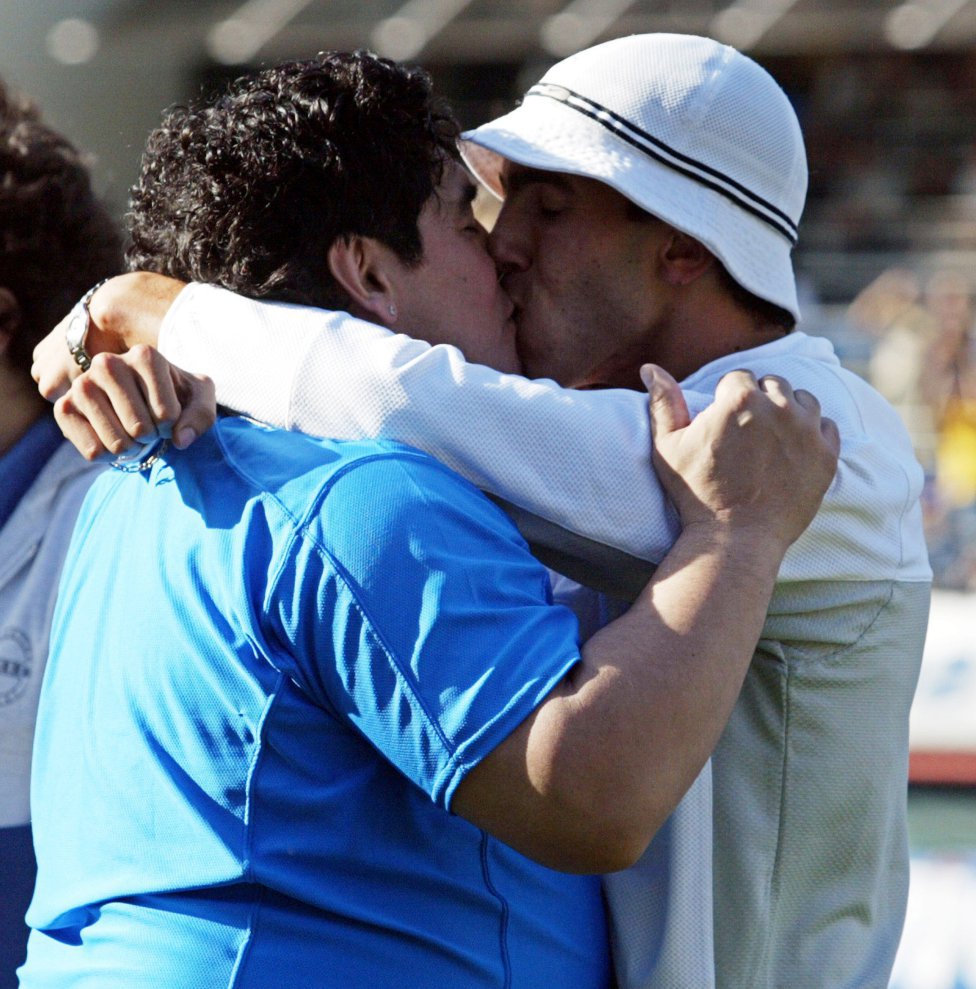 Diego Armando Maradona y Carlos Tévez