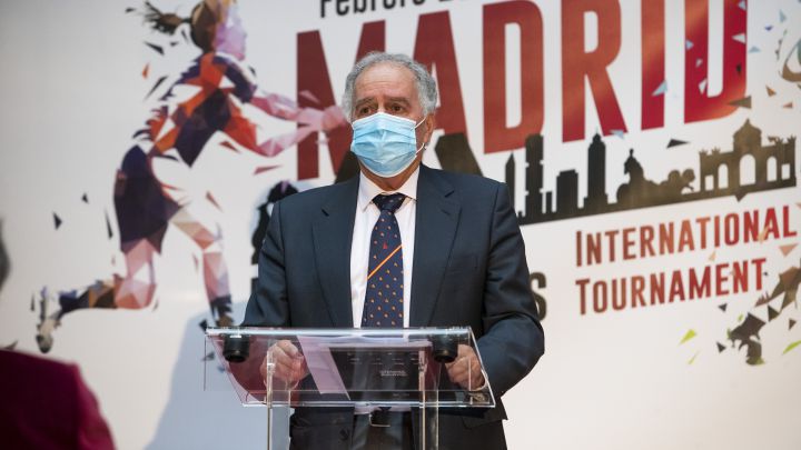 The president of the Spanish Rugby Federation Alfonso Feijoo, during the presentation of the International Rugby 7 Championship in Madrid.