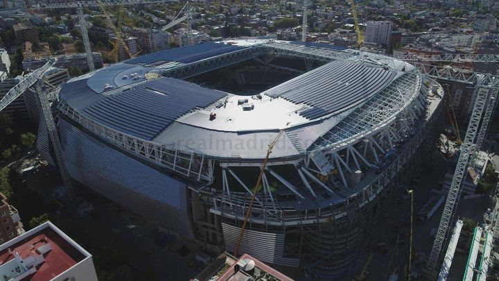 Los últimos trabajos en la cubierta del Bernabéu que ya le dan forma