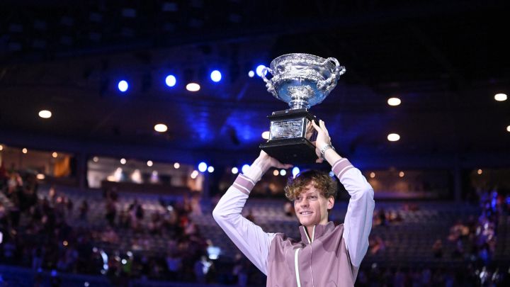 La alegría de Sinner como campeón del Open de Australia