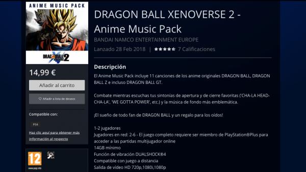 dragon ball xenoverse 2 anime music pack