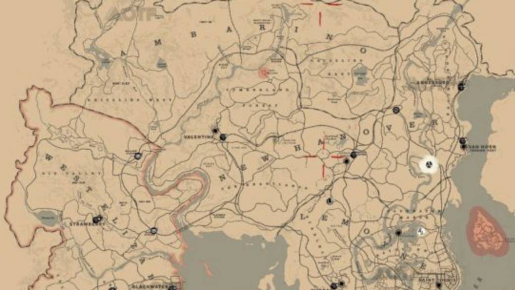 Así es el mapa de Red Dead Redemption 2 al completo (alta resolución - Mapa Do Red Dead Redemption 2