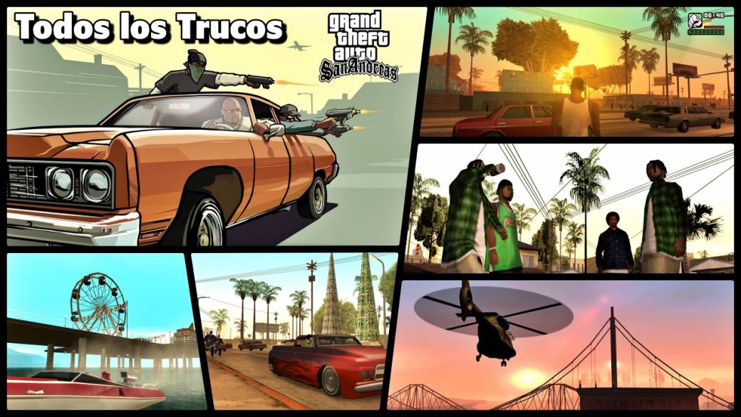 Todos los trucos y claves de GTA San Andreas en PC, PS2, PS3, Xbox y 360.