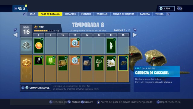 fortnite battle royale pase de batalla temporada 8 skins picos alas delta mascotas gestos bailes - paraguas fortnite temporada 6