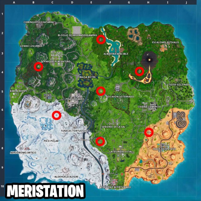 fortnite battle royale semana 1 temporada 8 desafio visita todos los campamentos piratas mapa - mapa de campamentos piratas fortnite temporada 8