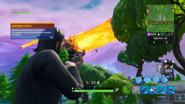 fortnite battle royale temporada 10 temporada x desafios destruye y pilla desafio destruye portabotines en un plazo de 60 segundos tras aterrizar desde el autobus de batalla