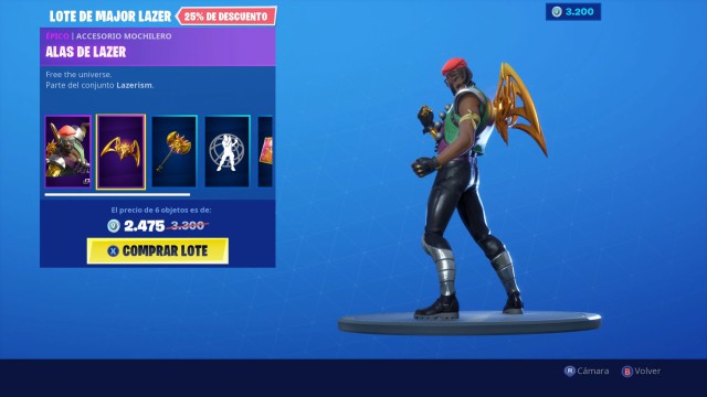 fortnite battle royale temporada 10 temporada x lote de major lazer accesorio mochilero alas de lazer lazerism