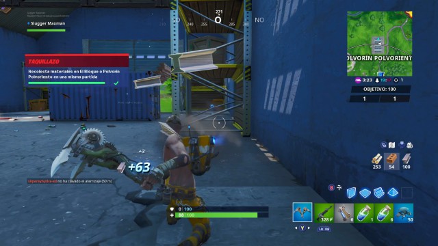 fortnite battle royale temporada 10 temporada x desafios taquillazo desafio recolecta materiales en el bloque o polvorin polvoriento en una misma partida