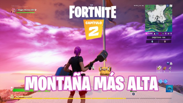 fortnite capitulo 2 temporada 1 desafios alter ego desafio llega hasta la cima de la montaña mas alta mientras llevas el traje de travesia