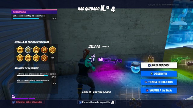 fortnite capitulo 2 temporada 1 desafios desanexion desafio vex acaba en el top 10 en solitario
