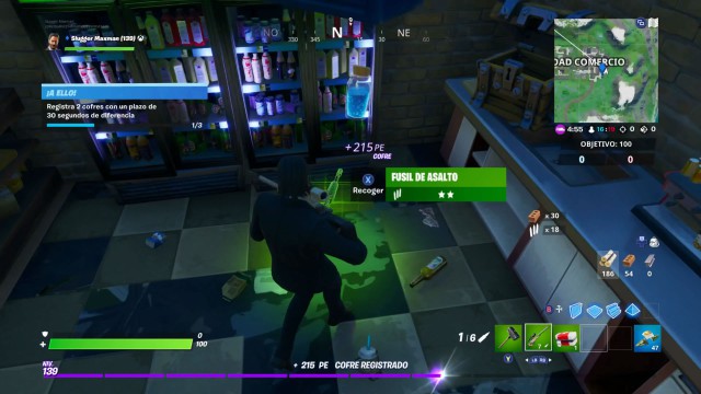 fortnite capitulo 2 temporada 1 desafios a ello desafio registra 2 cofres con un plazo de 30 segundos de diferencia
