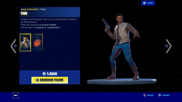 fortnite x star wars episodio ix skins finn rey sith trooper