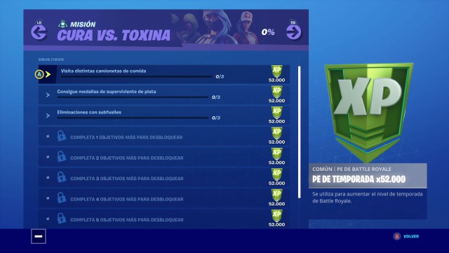 fortnite capitulo 2 temporada 1 desafios cura vs toxina