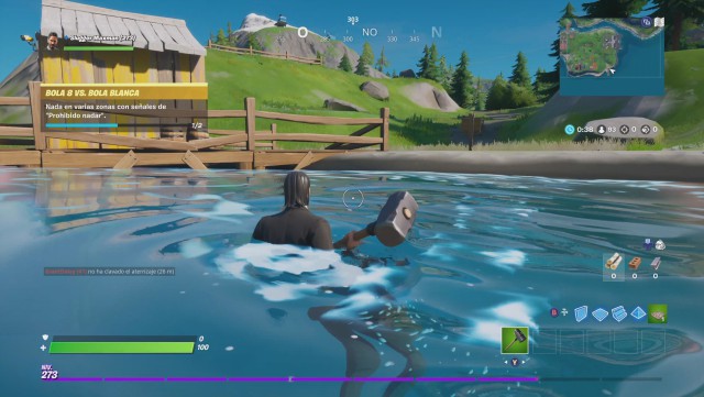 fortnite capitulo 2 temporada 1 desafios bola 8 vs bola blanca desafio nada en varias zonas con señales de prohibido nadar