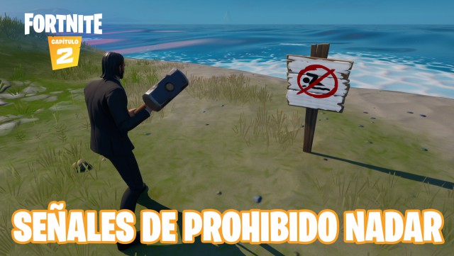 fortnite capitulo 2 temporada 1 desafios bola 8 vs bola blanca desafio nada en varias zonas con señales de prohibido nadar