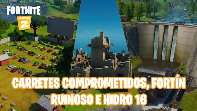 fortnite capitulo 2 temporada 1 desafios blandito vs viscoso desafio eliminaciones en carretes comprometidos fortin ruinoso o hidro 16