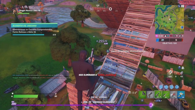 fortnite capitulo 2 temporada 1 desafios blandito vs viscoso desafio eliminaciones en carretes comprometidos fortin ruinoso o hidro 16