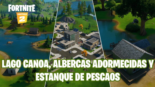fortnite capitulo 2 temporada 1 desafios cameo vs chic desafio pesca un pez en lago canoa albercas adormecidas y estanque de pescaos