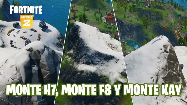 fortnite capitulo 2 temporada 1 desafios cameo vs chic desafio baila en lo alto del monte h7 monte f8 y monte kay