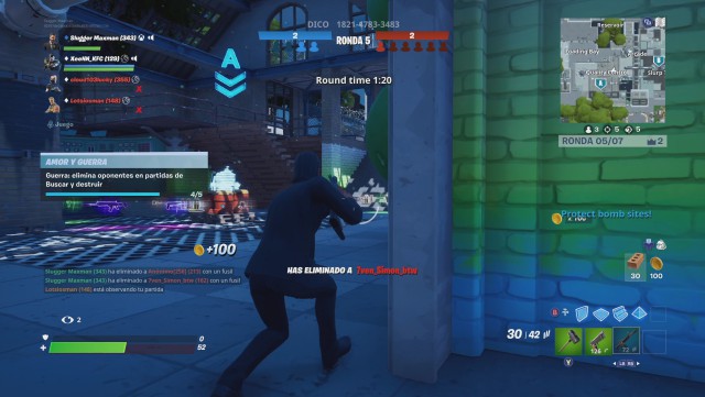 fortnite capitulo 2 temporada 1 desafios amor y guerra elimina oponentes en partidas de buscar y destruir