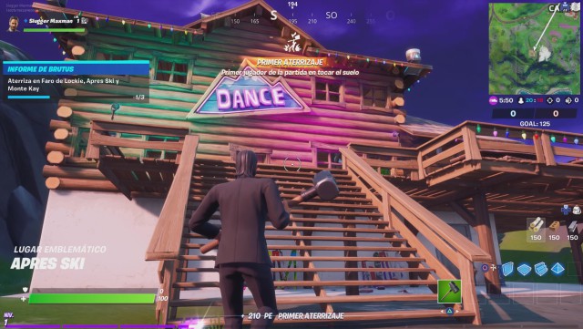 fortnite capitulo 2 temporada 2 desafios informe de brutus desafio aterriza en faro de lockie apres ski y monte kay