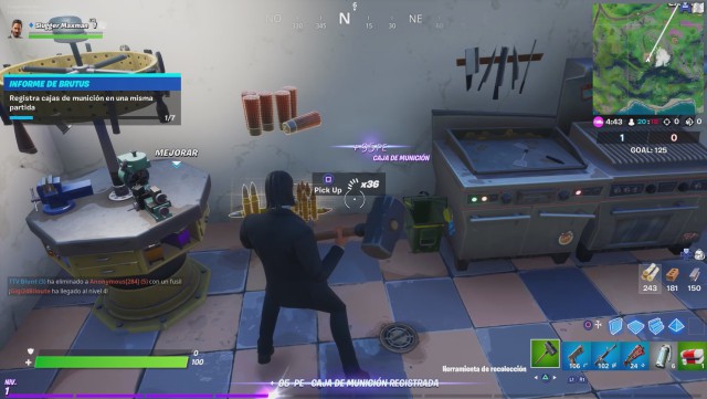 fortnite capitulo 2 temporada 2 desafios informe de brutus desafio registra cajas de municion en una misma partida