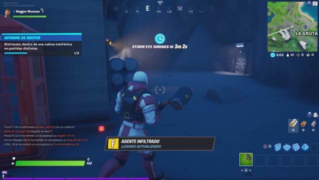 fortnite capitulo 2 temporada 2 desafios informe de brutus desafio disfrazate dentro de una cabina telefonica en partidas distintas