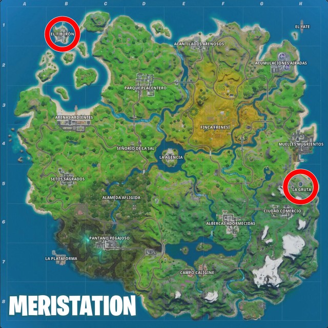 fortnite capitulo 2 temporada 2 desafios informe de brutus desafio registra cofres en la gruta o en el tiburon mapa