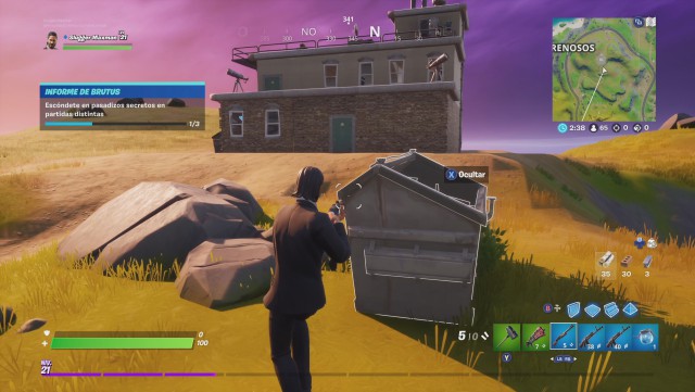 fortnite capitulo 2 temporada 2 desafios informe de brutus desafio escondete en pasadizos secretos en partidas distintas