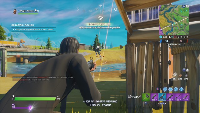 fortnite capitulo 2 temporada 2 logro arma de destruccion masiva daño armas misma partida