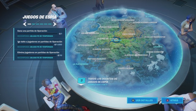 fortnite capitulo 2 temporada 2 desafios juegos de espia